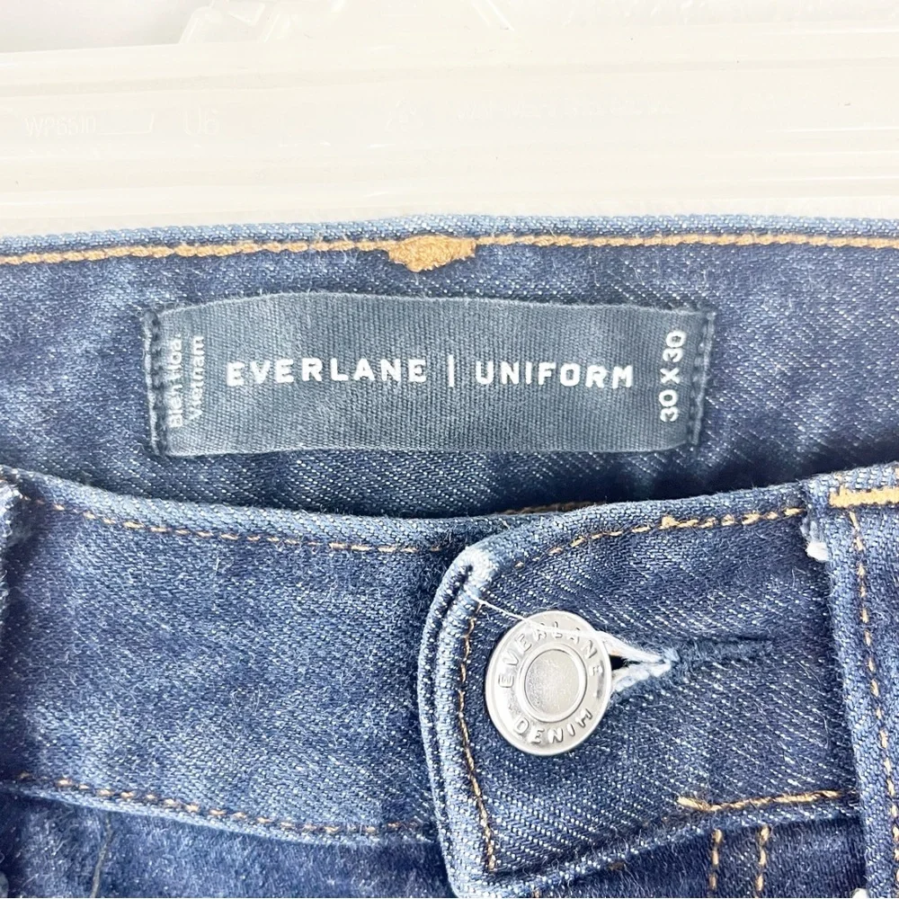 EVERLANE Dark Wash Straight Leg Five Pockets Uniform Jeans, Size 30 x 30